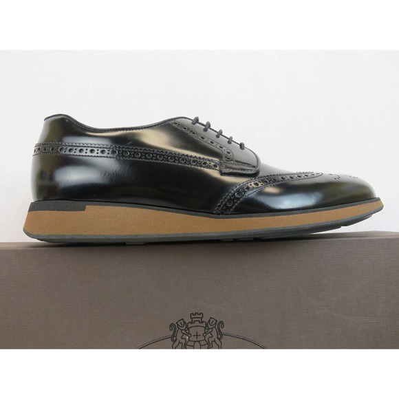 CHURCH\'S by PRADA ROSS EEG005 BLACK LEATHER WINGTIP BROGUE DERBY OXFORDS 7 US 8 main image 4